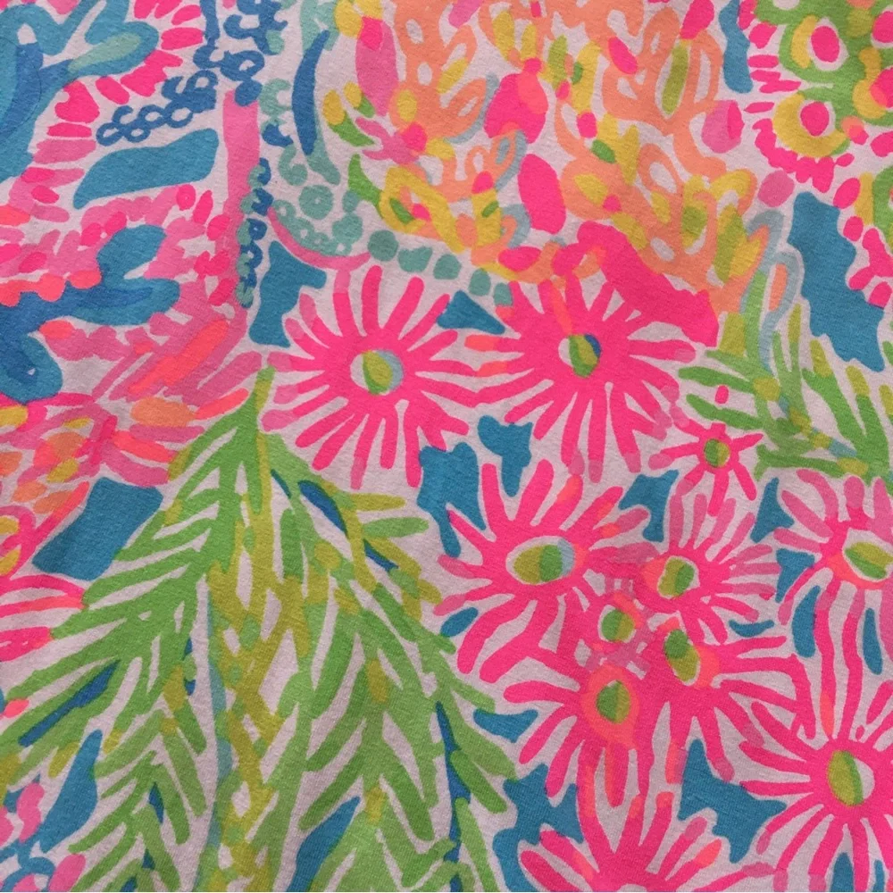 Lili Pulitzer xs long sleeve coral kelp sea neon fireworks stretch spandex dress - Picture 6 of 11